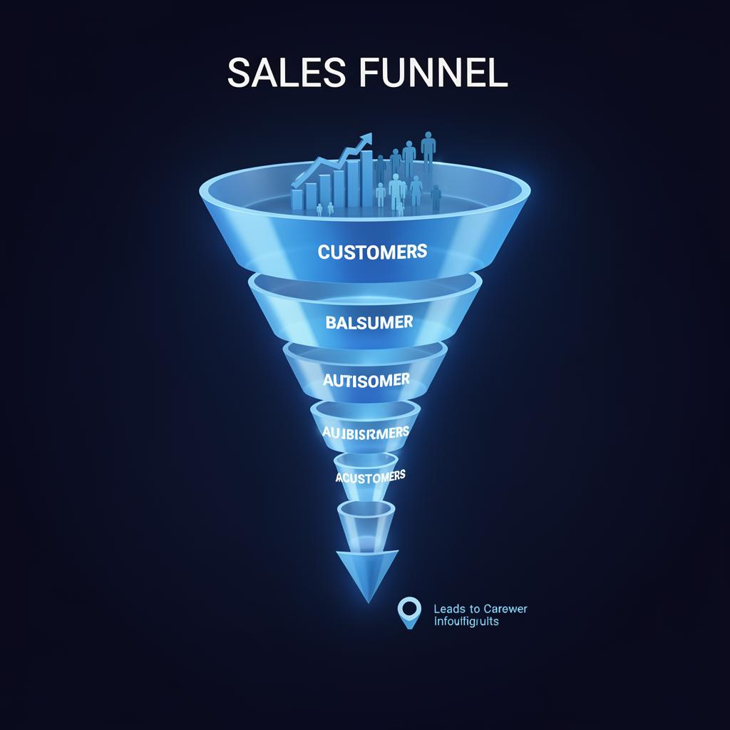 Funil de vendas convertendo leads em clientes
